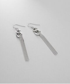 COCOSHNIK ONKITSCH / ココシュニックオンキッチュ ピアス・イヤリング | シルバー カーブチェーンモチーフフリンジピアス