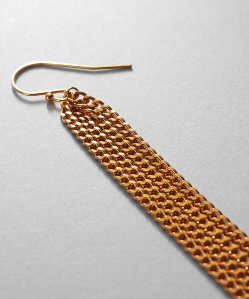 COCOSHNIK ONKITSCH / ココシュニックオンキッチュ ピアス・イヤリング | シルバー カーブチェーンフリンジピアス GP | 詳細2