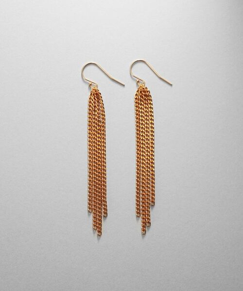 COCOSHNIK ONKITSCH / ココシュニックオンキッチュ ピアス・イヤリング | シルバー カーブチェーンフリンジピアス GP | 詳細3