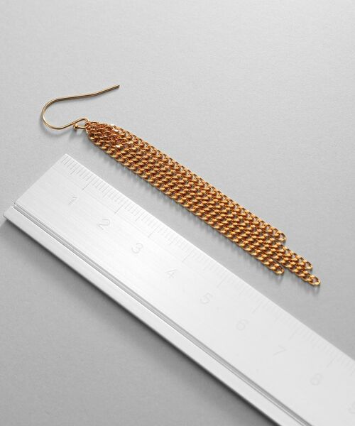 COCOSHNIK ONKITSCH / ココシュニックオンキッチュ ピアス・イヤリング | シルバー カーブチェーンフリンジピアス GP | 詳細4