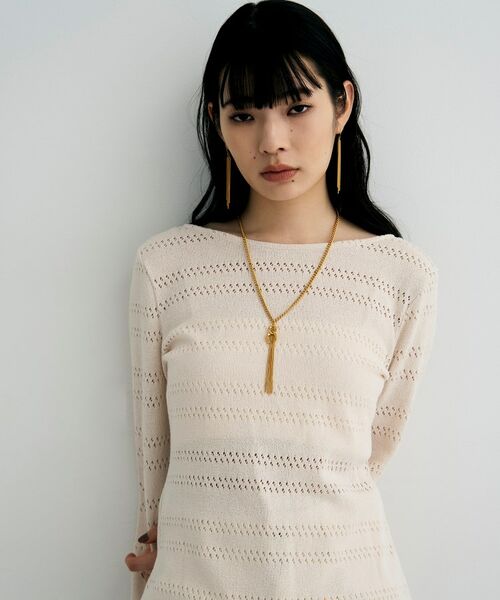 COCOSHNIK ONKITSCH / ココシュニックオンキッチュ ピアス・イヤリング | シルバー カーブチェーンフリンジピアス GP | 詳細6