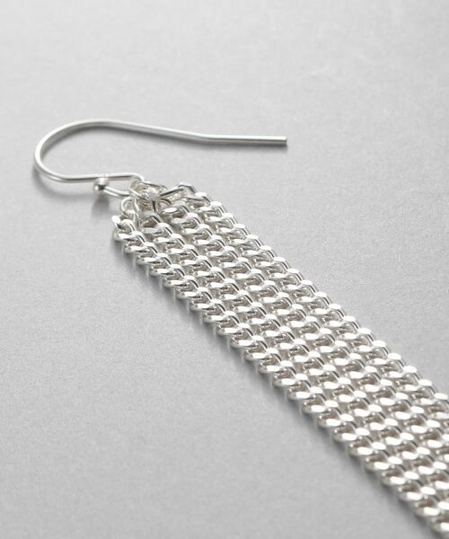 COCOSHNIK ONKITSCH / ココシュニックオンキッチュ ピアス・イヤリング | シルバー カーブチェーンフリンジピアス | 詳細2