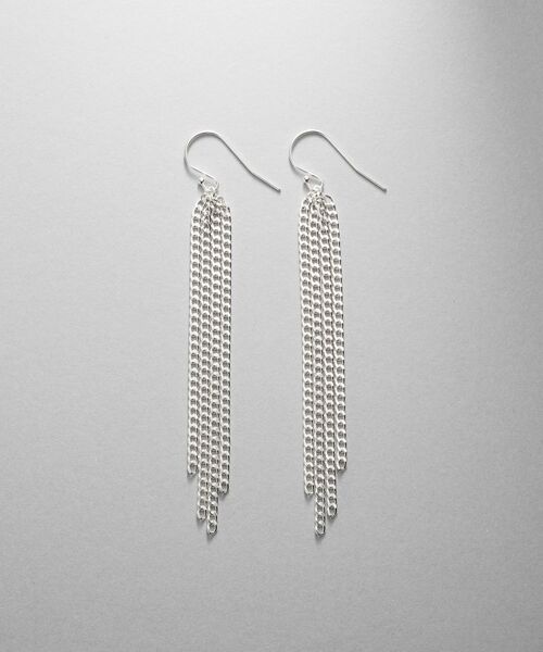 COCOSHNIK ONKITSCH / ココシュニックオンキッチュ ピアス・イヤリング | シルバー カーブチェーンフリンジピアス | 詳細3