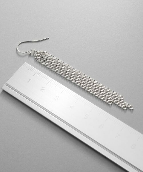 COCOSHNIK ONKITSCH / ココシュニックオンキッチュ ピアス・イヤリング | シルバー カーブチェーンフリンジピアス | 詳細4