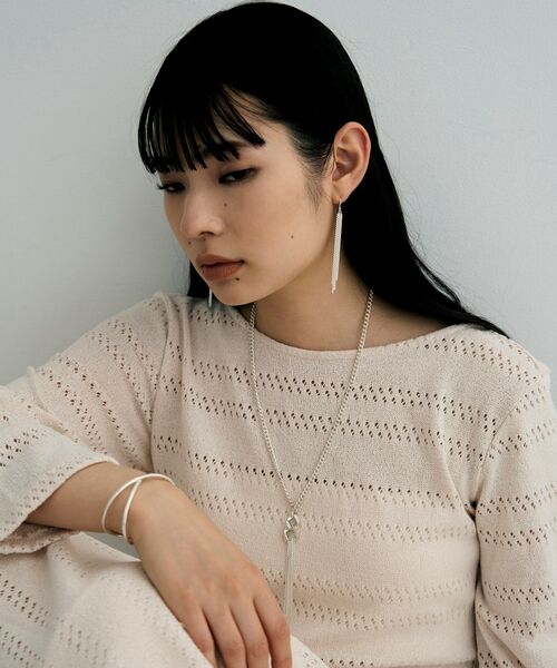 COCOSHNIK ONKITSCH / ココシュニックオンキッチュ ピアス・イヤリング | シルバー カーブチェーンフリンジピアス | 詳細6