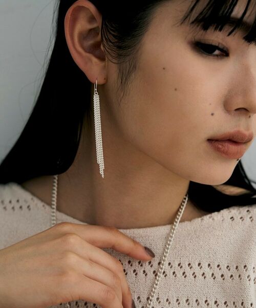 COCOSHNIK ONKITSCH / ココシュニックオンキッチュ ピアス・イヤリング | シルバー カーブチェーンフリンジピアス | 詳細7