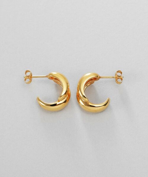 COCOSHNIK ONKITSCH / ココシュニックオンキッチュ ピアス・イヤリング | シルバー スモールフープ チャビーローテイテッドピアス GP | 詳細3