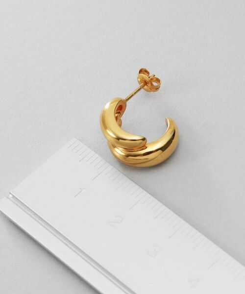 COCOSHNIK ONKITSCH / ココシュニックオンキッチュ ピアス・イヤリング | シルバー スモールフープ チャビーローテイテッドピアス GP | 詳細4