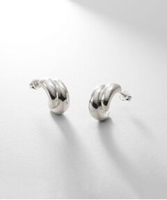 COCOSHNIK ONKITSCH / ココシュニックオンキッチュ ピアス・イヤリング | シルバー スモールフープ チャビーローテイテッドピアス