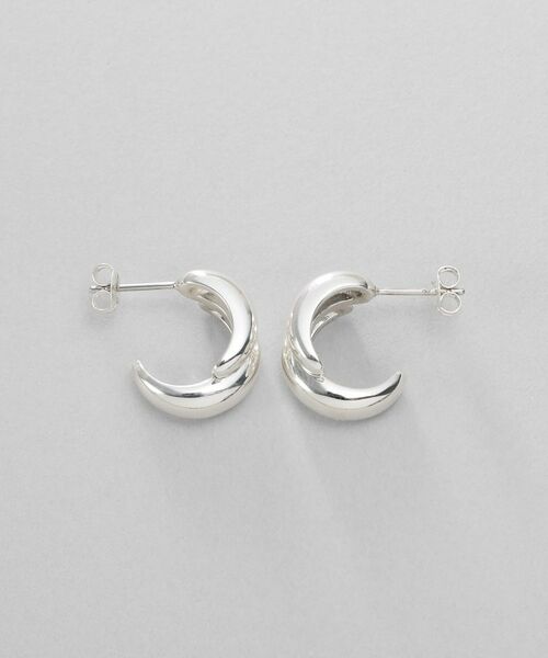 COCOSHNIK ONKITSCH / ココシュニックオンキッチュ ピアス・イヤリング | シルバー スモールフープ チャビーローテイテッドピアス | 詳細3