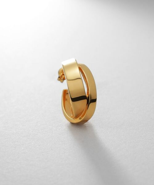 COCOSHNIK ONKITSCH / ココシュニックオンキッチュ ピアス・イヤリング | シルバー フラットオーバルクロスピアス GP | 詳細2