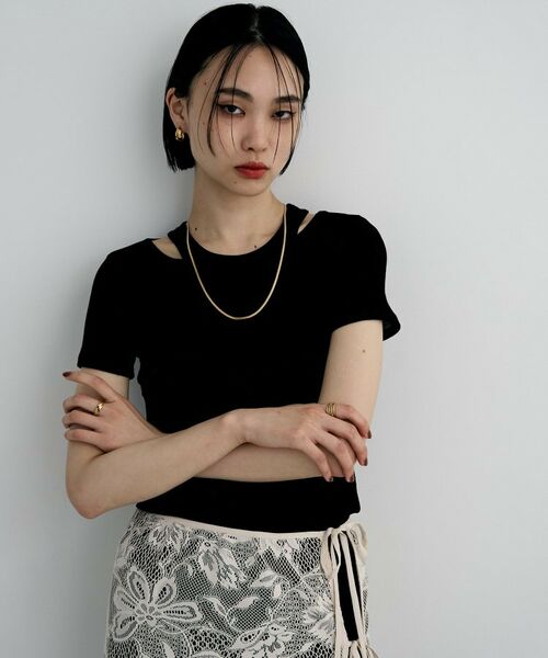 COCOSHNIK ONKITSCH / ココシュニックオンキッチュ ピアス・イヤリング | シルバー フラットオーバルクロスピアス GP | 詳細6