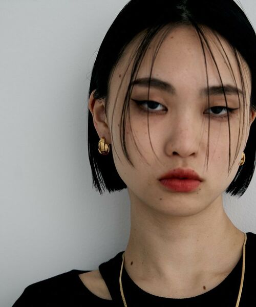 COCOSHNIK ONKITSCH / ココシュニックオンキッチュ ピアス・イヤリング | シルバー フラットオーバルクロスピアス GP | 詳細7