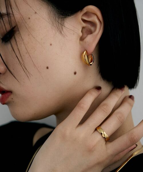 COCOSHNIK ONKITSCH / ココシュニックオンキッチュ ピアス・イヤリング | シルバー フラットオーバルクロスピアス GP | 詳細8