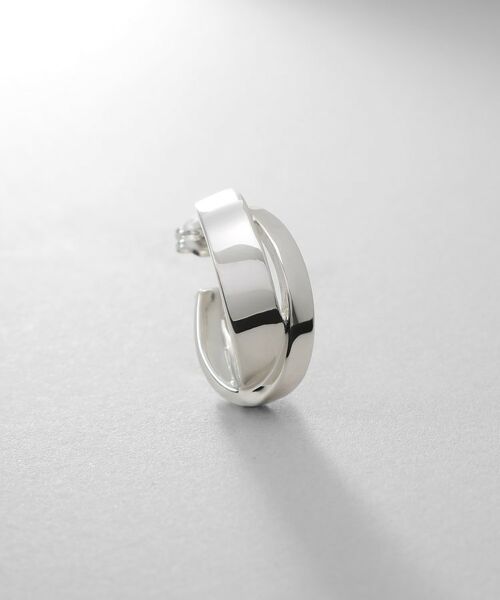 COCOSHNIK ONKITSCH / ココシュニックオンキッチュ ピアス・イヤリング | シルバー フラットオーバルクロスピアス | 詳細2