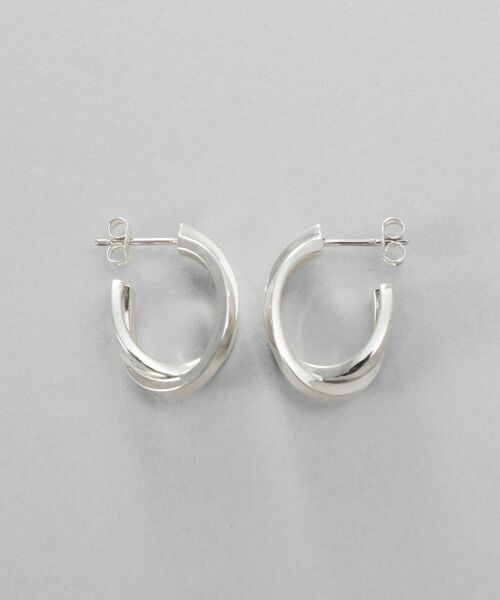 COCOSHNIK ONKITSCH / ココシュニックオンキッチュ ピアス・イヤリング | シルバー フラットオーバルクロスピアス | 詳細3