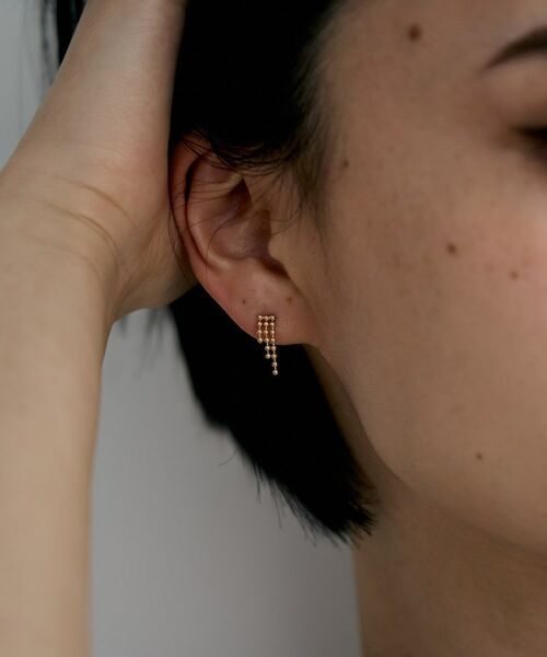 COCOSHNIK ONKITSCH / ココシュニックオンキッチュ ピアス・イヤリング | K10ティアボールチェーンピアス | 詳細8