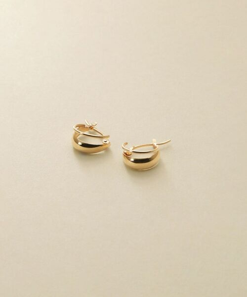 COCOSHNIK ONKITSCH / ココシュニックオンキッチュ ピアス・イヤリング | K10ブランチフープピアス（イエローゴールド(100)）