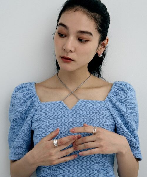 COCOSHNIK ONKITSCH / ココシュニックオンキッチュ ピアス・イヤリング | シルバー ハギーフープ ポインテッドワイドピアス | 詳細6