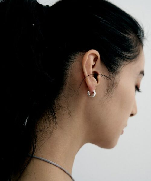 COCOSHNIK ONKITSCH / ココシュニックオンキッチュ ピアス・イヤリング | シルバー ハギーフープ ポインテッドワイドピアス | 詳細8