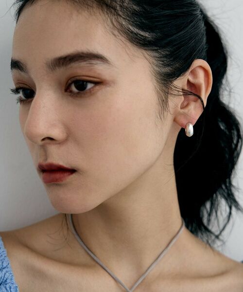 COCOSHNIK ONKITSCH / ココシュニックオンキッチュ ピアス・イヤリング | シルバー ハギーフープ リッジピアス | 詳細7