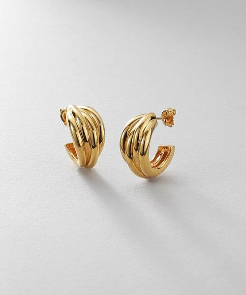 COCOSHNIK ONKITSCH / ココシュニックオンキッチュ ピアス・イヤリング | シルバー スモールフープ タングルドピアス GP（ゴールド(600)）