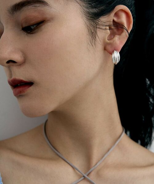 COCOSHNIK ONKITSCH / ココシュニックオンキッチュ ピアス・イヤリング | シルバー スモールフープ タングルドピアス | 詳細7