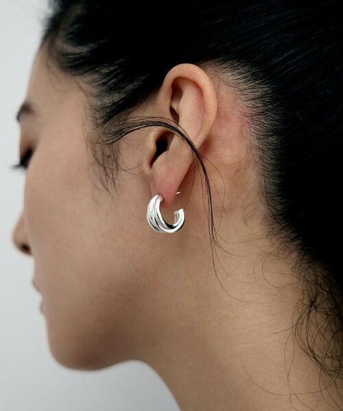 COCOSHNIK ONKITSCH / ココシュニックオンキッチュ ピアス・イヤリング | シルバー スモールフープ タングルドピアス | 詳細8