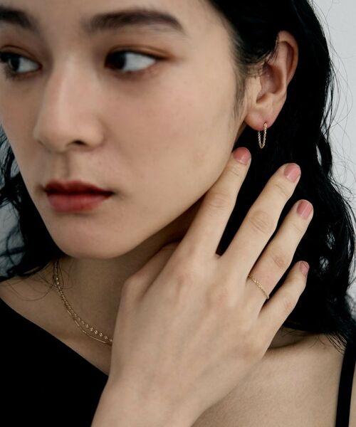 COCOSHNIK ONKITSCH / ココシュニックオンキッチュ ピアス・イヤリング | K10スクリューチェーン フープピアス | 詳細8