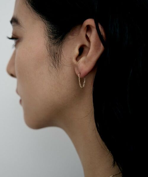 COCOSHNIK ONKITSCH / ココシュニックオンキッチュ ピアス・イヤリング | K10スクリューチェーン フープピアス | 詳細9