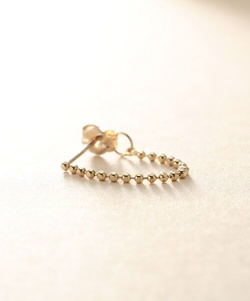COCOSHNIK ONKITSCH / ココシュニックオンキッチュ ピアス・イヤリング | K10カットボールチェーン フープピアス | 詳細2