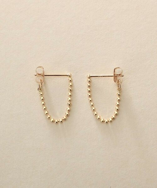 COCOSHNIK ONKITSCH / ココシュニックオンキッチュ ピアス・イヤリング | K10カットボールチェーン フープピアス | 詳細3