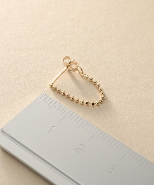 COCOSHNIK ONKITSCH / ココシュニックオンキッチュ ピアス・イヤリング | K10カットボールチェーン フープピアス | 詳細5