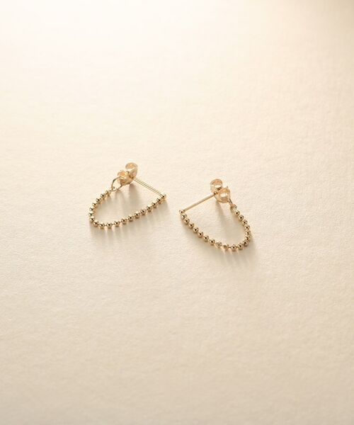 COCOSHNIK ONKITSCH / ココシュニックオンキッチュ ピアス・イヤリング | K10カットボールチェーン フープピアス（イエローゴールド(100)）