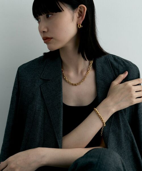 COCOSHNIK ONKITSCH / ココシュニックオンキッチュ ピアス・イヤリング | シルバー スモールフープ ニュアンスループピアス GP | 詳細6