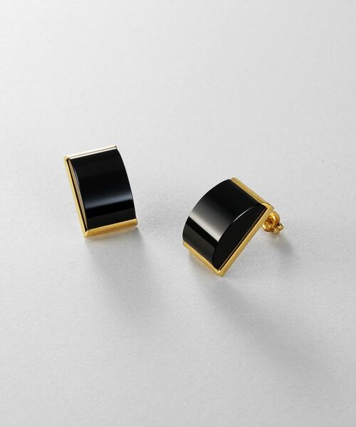 COCOSHNIK ONKITSCH / ココシュニックオンキッチュ ピアス・イヤリング | シルバー オニキス バフトップカットピアス GP | 詳細1