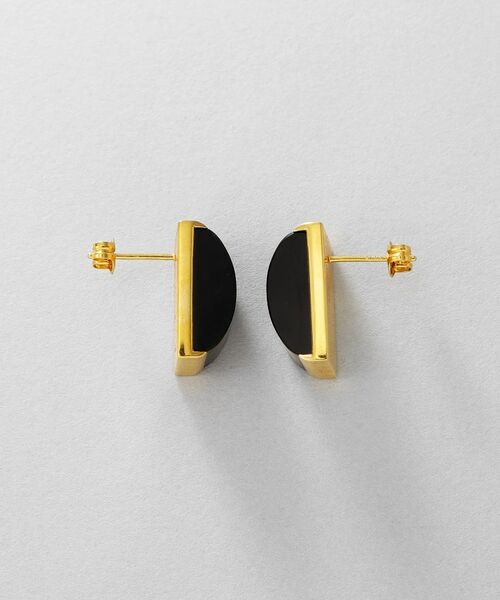 COCOSHNIK ONKITSCH / ココシュニックオンキッチュ ピアス・イヤリング | シルバー オニキス バフトップカットピアス GP | 詳細4