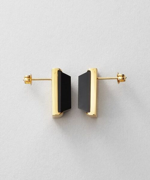 COCOSHNIK ONKITSCH / ココシュニックオンキッチュ ピアス・イヤリング | シルバー オニキス バケットカットスタッドピアス GP | 詳細4