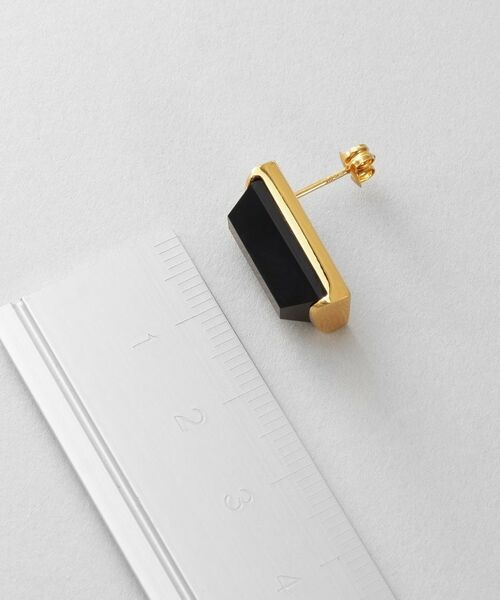 COCOSHNIK ONKITSCH / ココシュニックオンキッチュ ピアス・イヤリング | シルバー オニキス バケットカットスタッドピアス GP | 詳細5