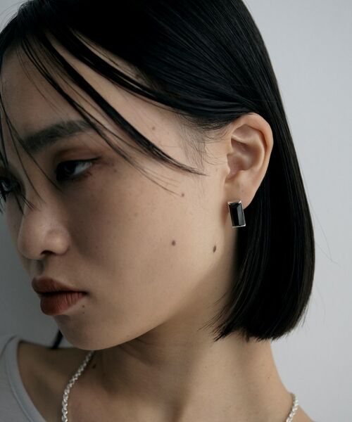 COCOSHNIK ONKITSCH / ココシュニックオンキッチュ ピアス・イヤリング | シルバー オニキス バケットカットスタッドピアス | 詳細8