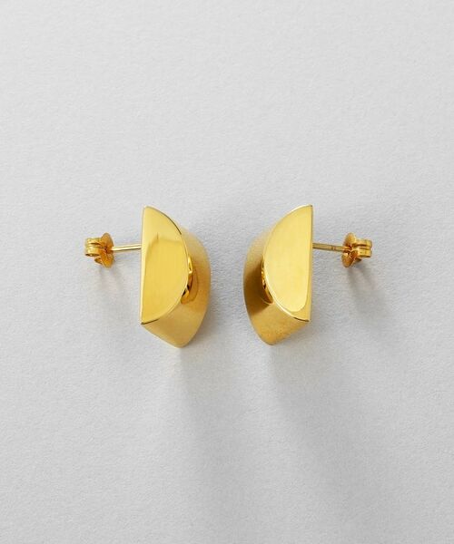 COCOSHNIK ONKITSCH / ココシュニックオンキッチュ ピアス・イヤリング | シルバー ホロウスタッドピアス スロープカット GP | 詳細3