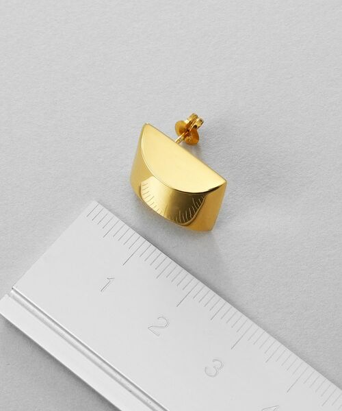 COCOSHNIK ONKITSCH / ココシュニックオンキッチュ ピアス・イヤリング | シルバー ホロウスタッドピアス スロープカット GP | 詳細4