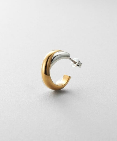 COCOSHNIK ONKITSCH / ココシュニックオンキッチュ ピアス・イヤリング | シルバー コンビカラー スモールフープ ダブルプランプピアス | 詳細2