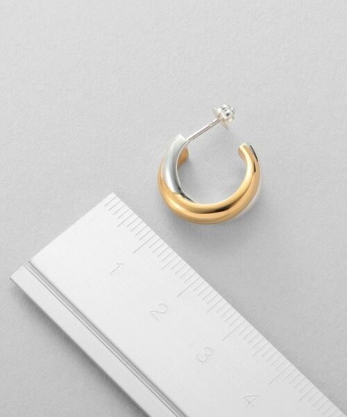 COCOSHNIK ONKITSCH / ココシュニックオンキッチュ ピアス・イヤリング | シルバー コンビカラー スモールフープ ダブルプランプピアス | 詳細5