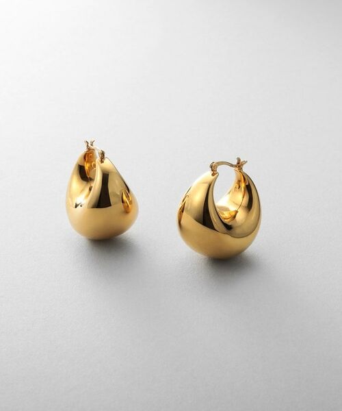 COCOSHNIK ONKITSCH / ココシュニックオンキッチュ ピアス・イヤリング | シルバー ホロウフープ バルブドロップピアスGP | 詳細1