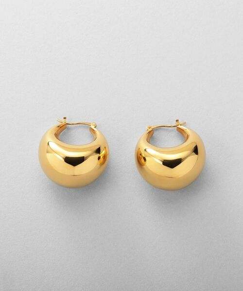 COCOSHNIK ONKITSCH / ココシュニックオンキッチュ ピアス・イヤリング | シルバー ホロウフープ バルブドロップピアスGP | 詳細4