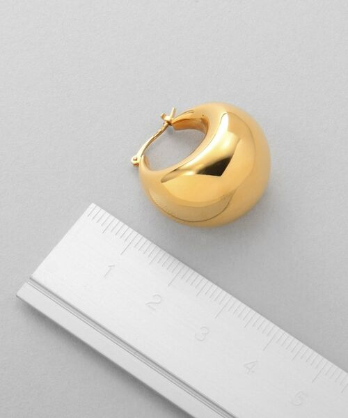 COCOSHNIK ONKITSCH / ココシュニックオンキッチュ ピアス・イヤリング | シルバー ホロウフープ バルブドロップピアスGP | 詳細5