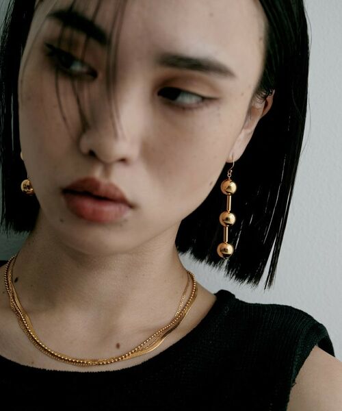 COCOSHNIK ONKITSCH / ココシュニックオンキッチュ ピアス・イヤリング | シルバー ホロウボールコネクテッドピアスGP | 詳細7