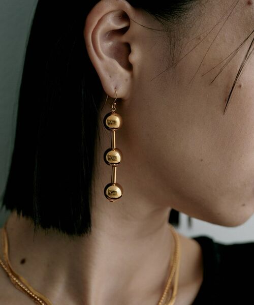 COCOSHNIK ONKITSCH / ココシュニックオンキッチュ ピアス・イヤリング | シルバー ホロウボールコネクテッドピアスGP | 詳細8