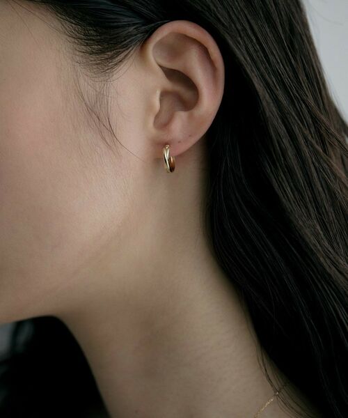 COCOSHNIK ONKITSCH / ココシュニックオンキッチュ ピアス・イヤリング | K10ドームクロスフープピアス | 詳細9